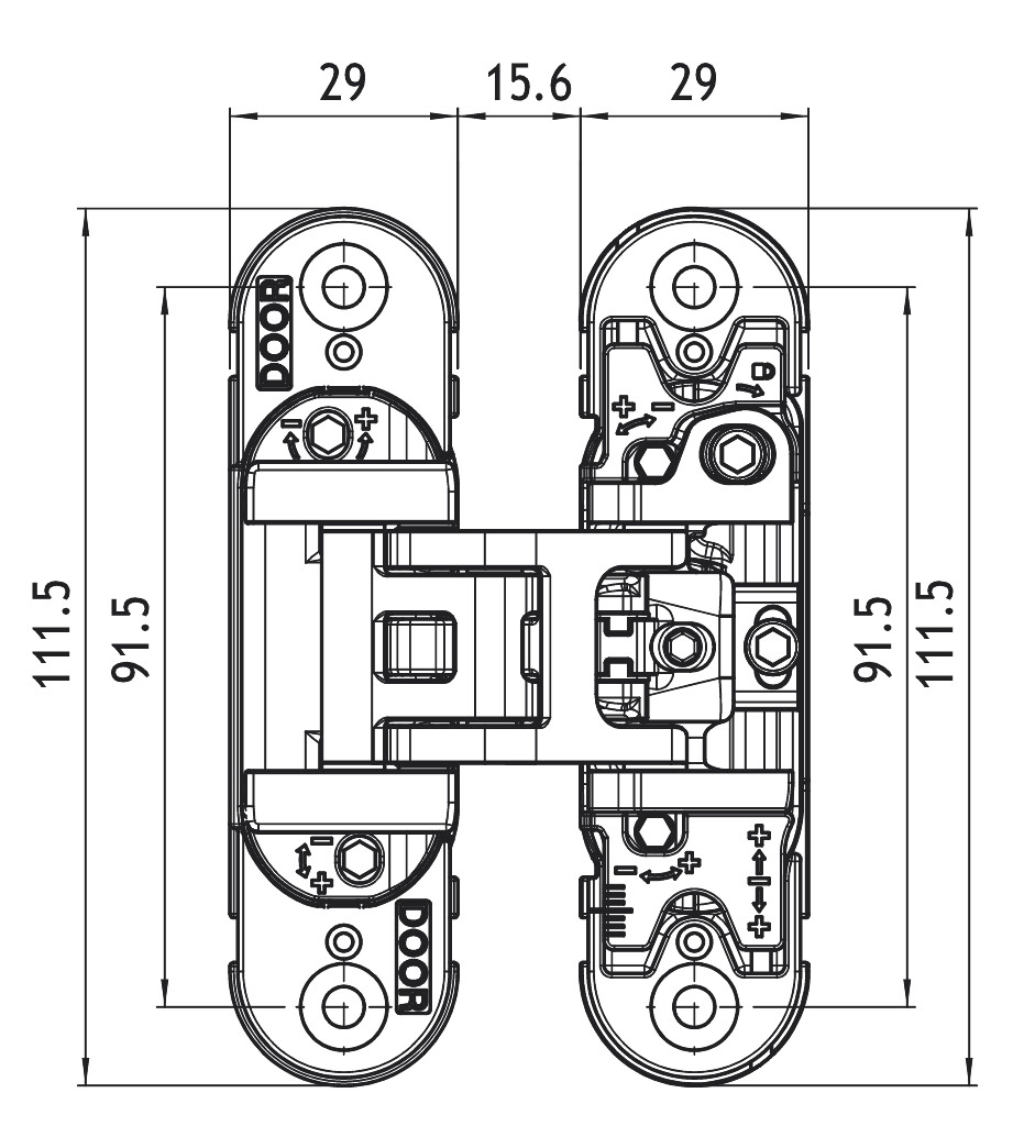 KUBICA K6700 SCHARNIER ZAMAK CHROOM MAT L/R