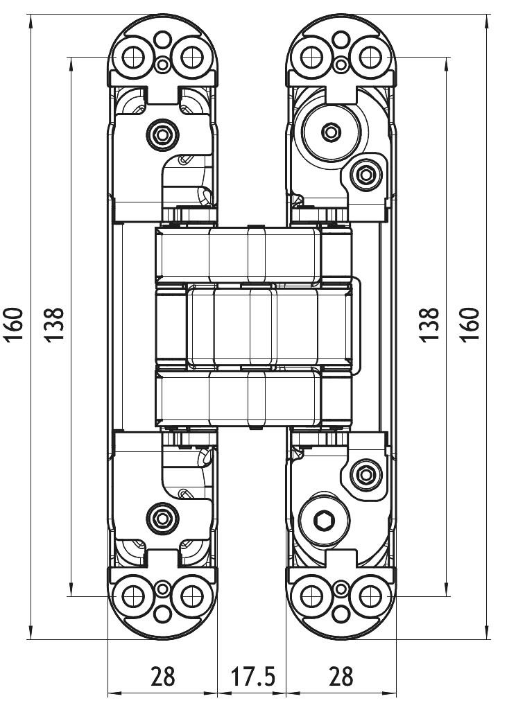ATOMIKA KARAKTER K8080  SCHARNIER L/R RVS-LOOK