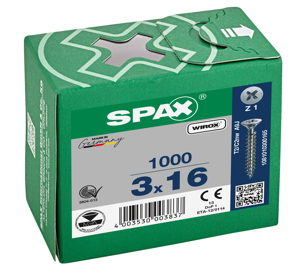 SPAX-S VIS 3.0X16 ZINGUE POZ TF 