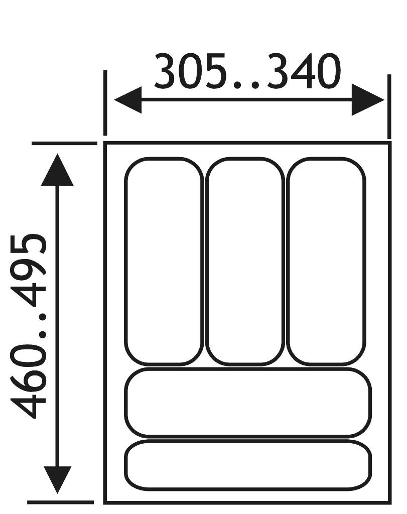 INLEGLADE FLEXY B305-340 X D460-495 MM ANTRACIET