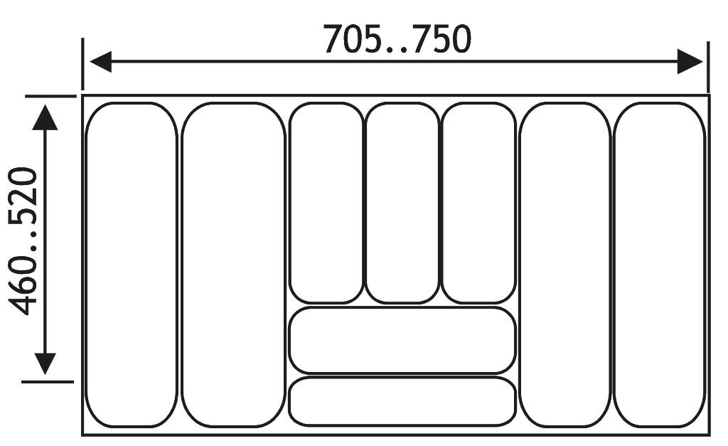INSERT TIROIR FLEXY L750-705 X P520-460MM ANTHRA