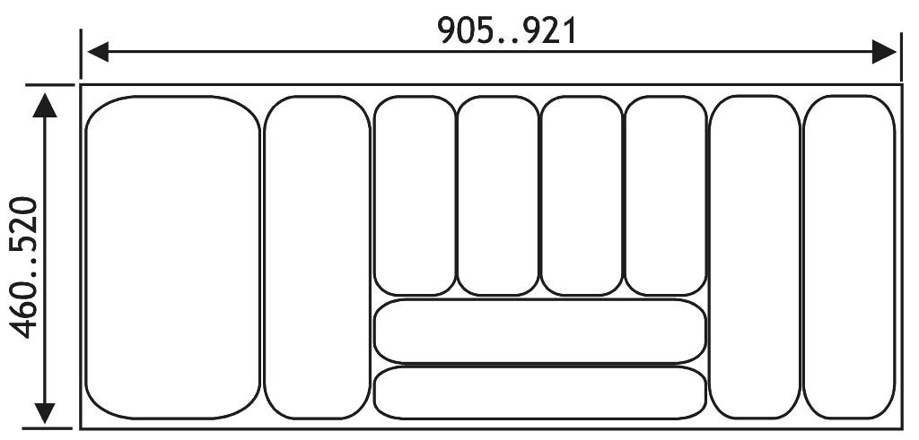 INLEGLADE FLEXY B921-905X D520-460MM ANTRACIET