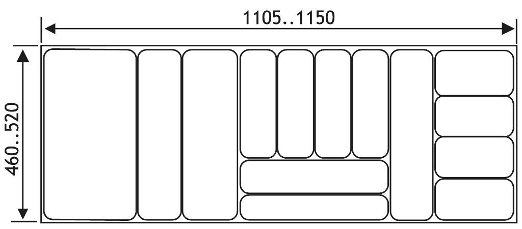 INSERT TIROIR FLEXY L1150-1105 X P520-460MM ANTHRA
