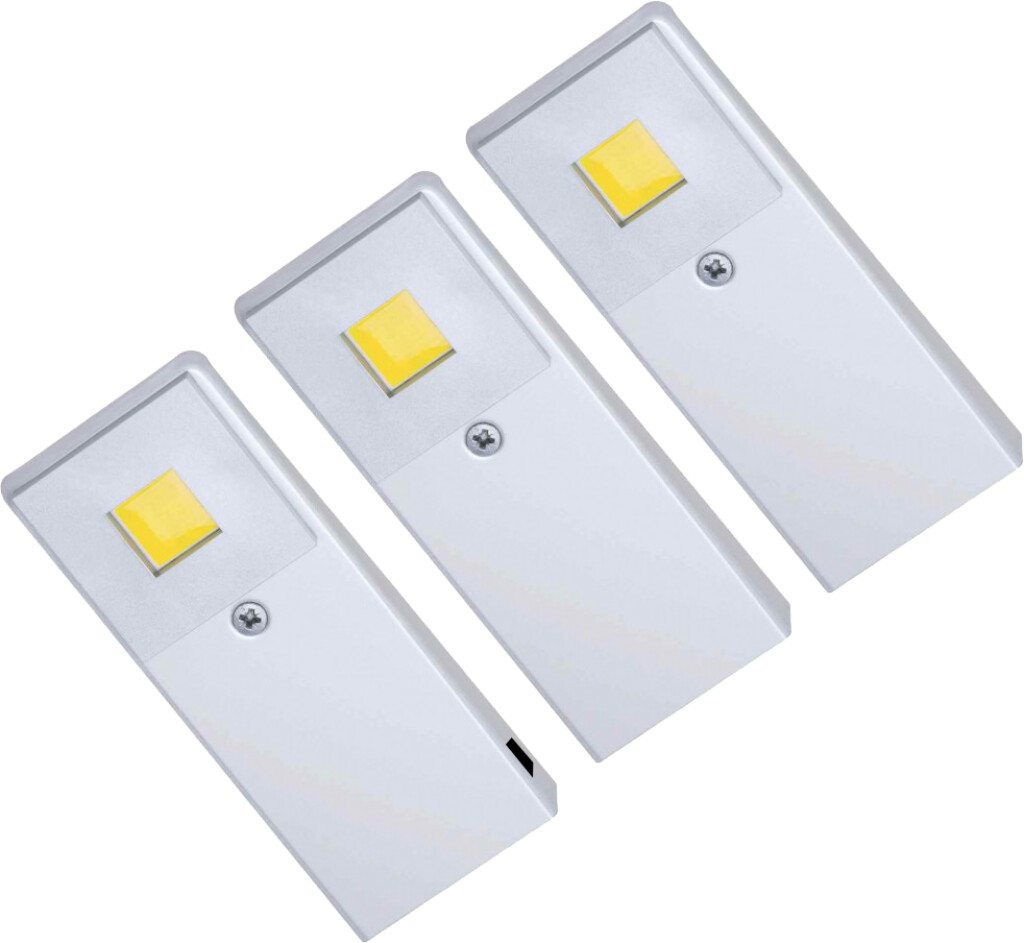 SET QUADRAT LED ALU SET 3 X 3W + INTERRUPTEUR 