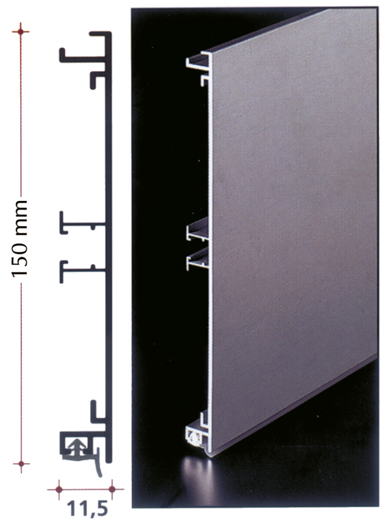 PLINT 4070 ALU H.150MM L.4100MM