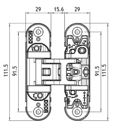 KUBICA K6700 SCHARNIER ZAMAK CHROOM MAT L/R