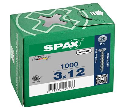SPAX-S VIS 3.0X12 ZINGUE POZ TF 