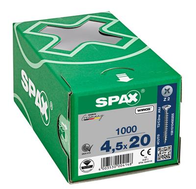 SPAX-S VIS 4.5X20 ZINGUE POZ TF 