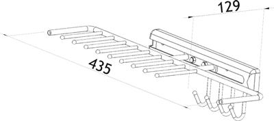 PORTE-CRAVATES EXTENSIBLE 130MM CHROME 