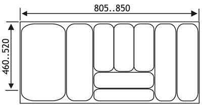 INSERT TIROIR FLEXY L850-805 X P520-460MM ANTHRA