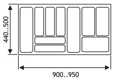 INLEGLADE K.100 CM ALU GRIJSB901-950 D440-500 MM