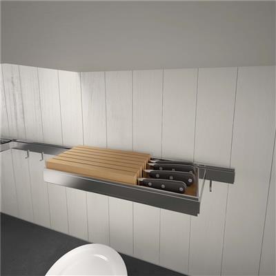 WING PORTE-COUTEAUX HORIAZONTAL LOOK INOX/BOIS 455X160X60 