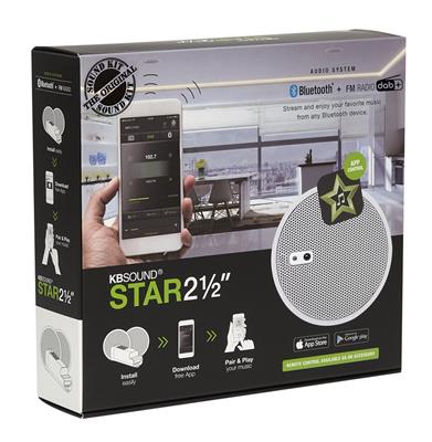 KBSOUND STAR DAB BT KIT HAUTPARLEURS BLANC 2.5" RADIO DAB + BLUETOOTH - CONTRÔLE VIA APP