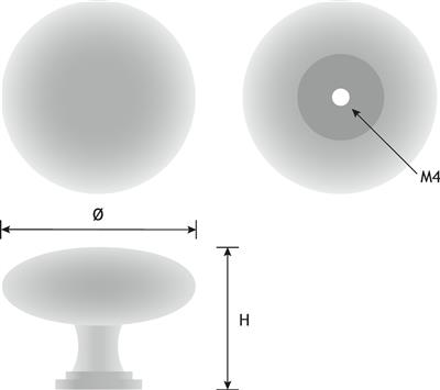 BOUTON PORCELEINE 33 MM BLANC 