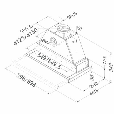 NOVY HOTTE TÉLESCOP 90CM INOX BOUTON