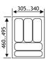 INLEGLADE FLEXY B305-340 X D460-495 MM ANTRACIET