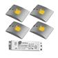 OMLED I SET 4 INOX 4X3W BLANC CHAUD  + TRANSFO 12V 15W