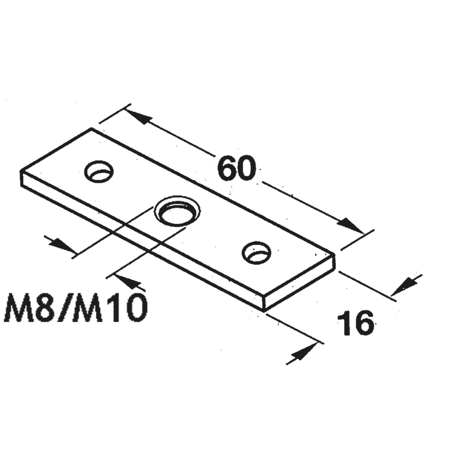 Plaque de montage pour vis de réglage M10 zinguée 