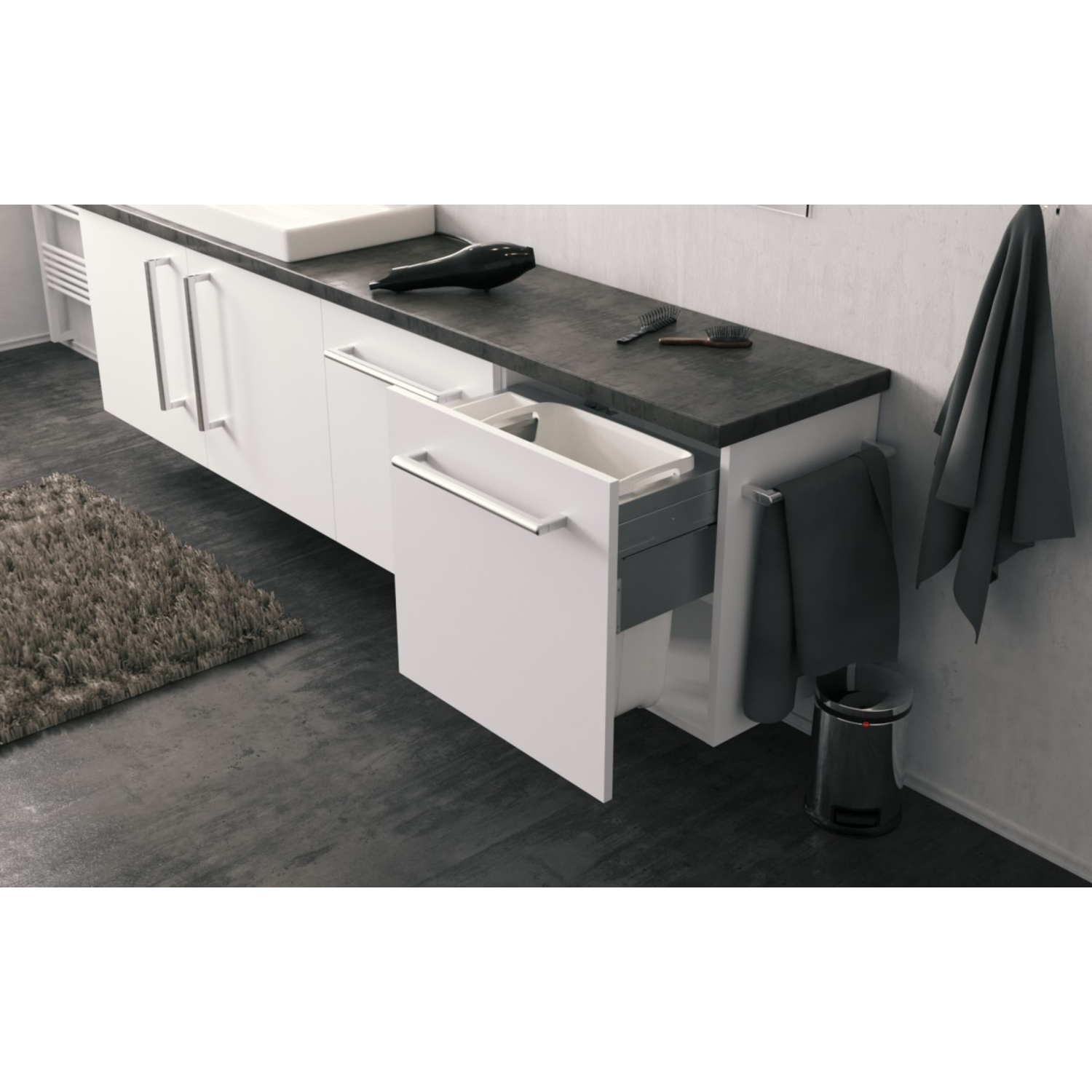 Hailo Laundry Carrier sdb k.60 33l+4l gris 
