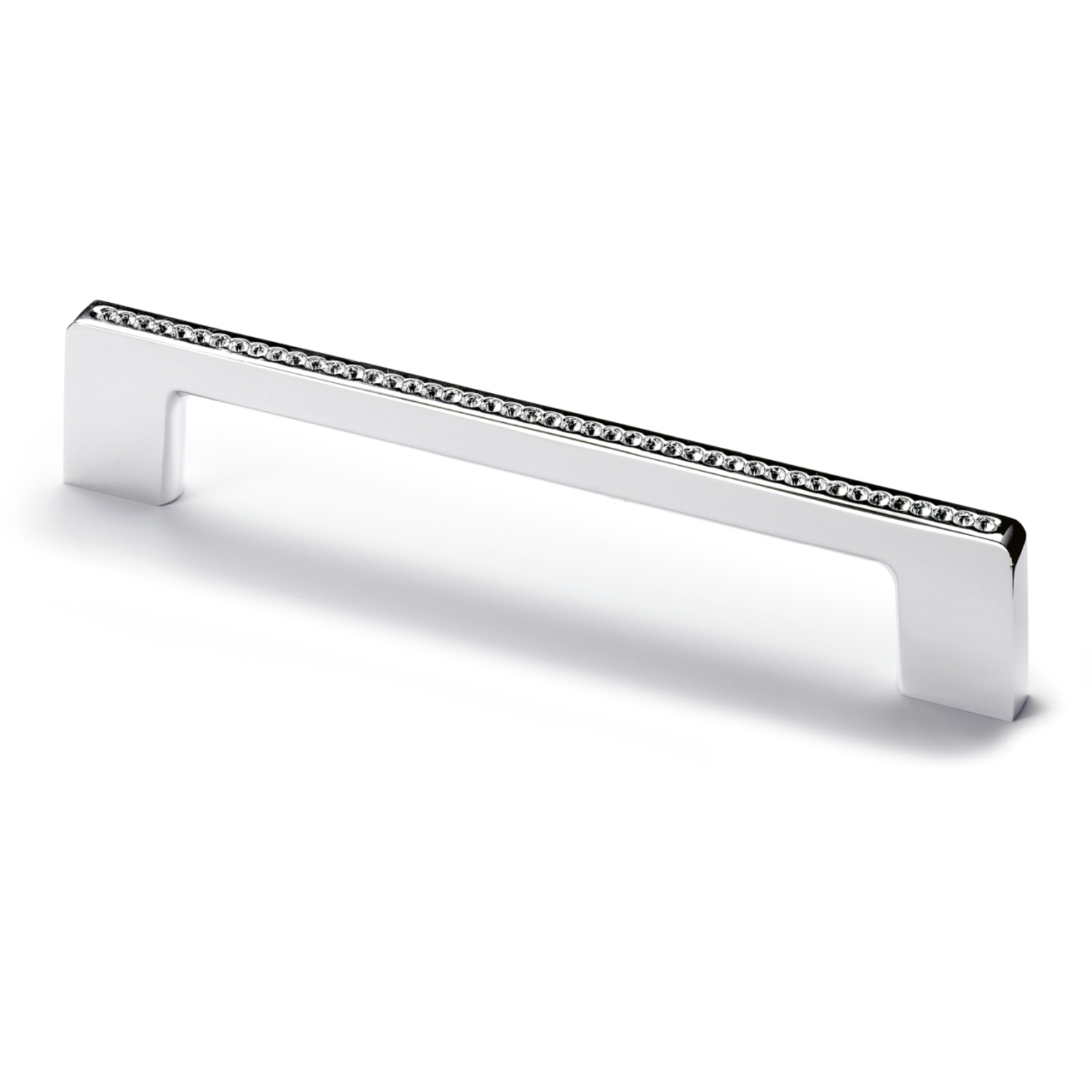 Poignée Opera, entraxe de perçages 96 / 128 mm, L 135 mm, B 8.5 mm, H 33 mm, chromé brillant