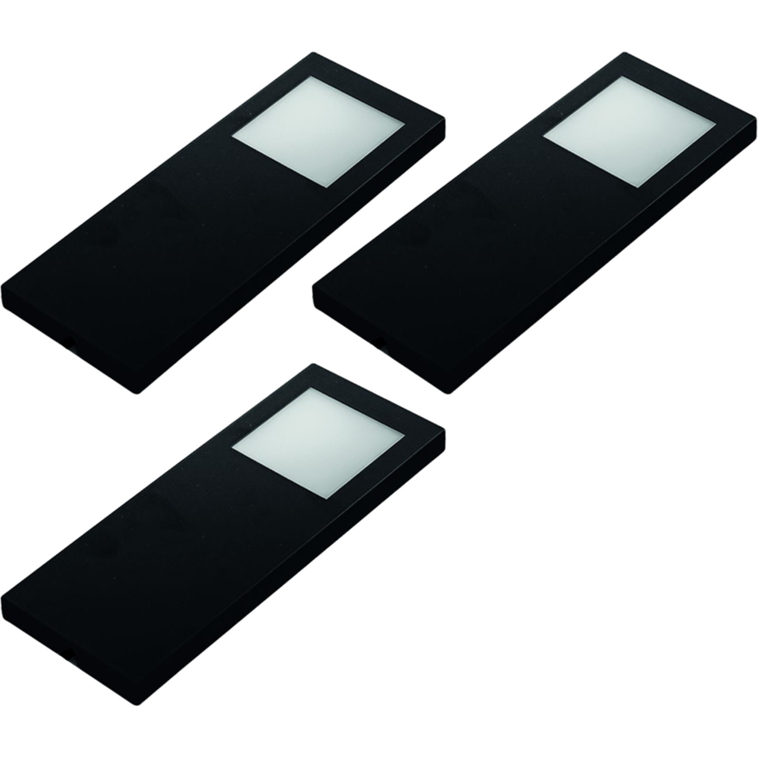 Hera set 3 x Slim-pad F led 5W 24V 3000K zwart+ transfo led 15