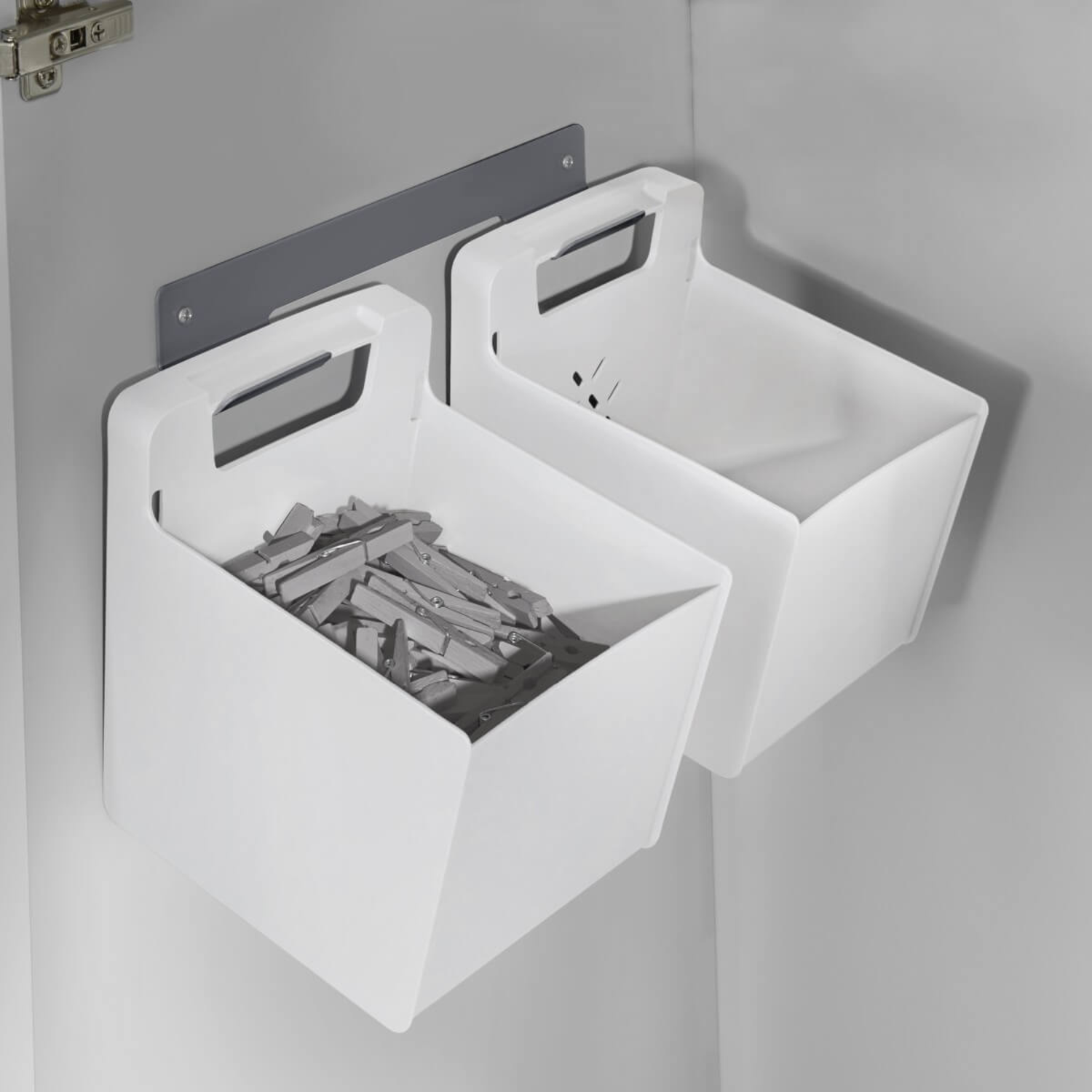 Hailo laundry 2 conteneurs+crochet gris  