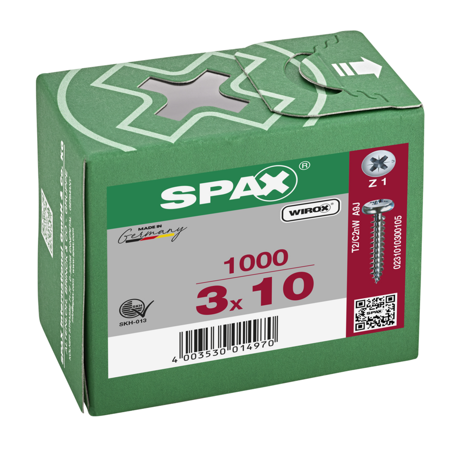 Houtschroef SPAX-S Pozidrive pankop 3 x 10