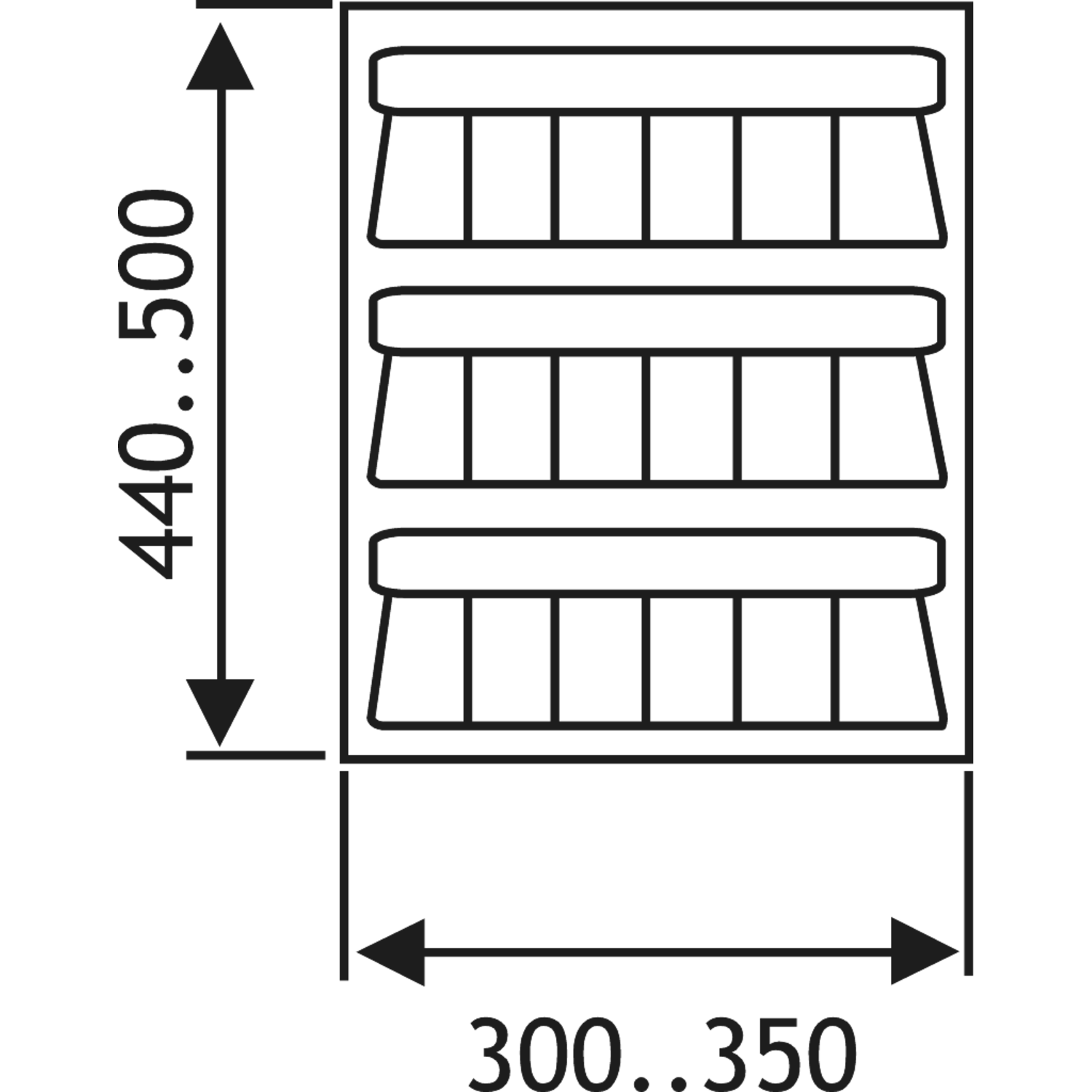 Kruideninzet k.40 cm alu grijs b300-350 d440-500mm