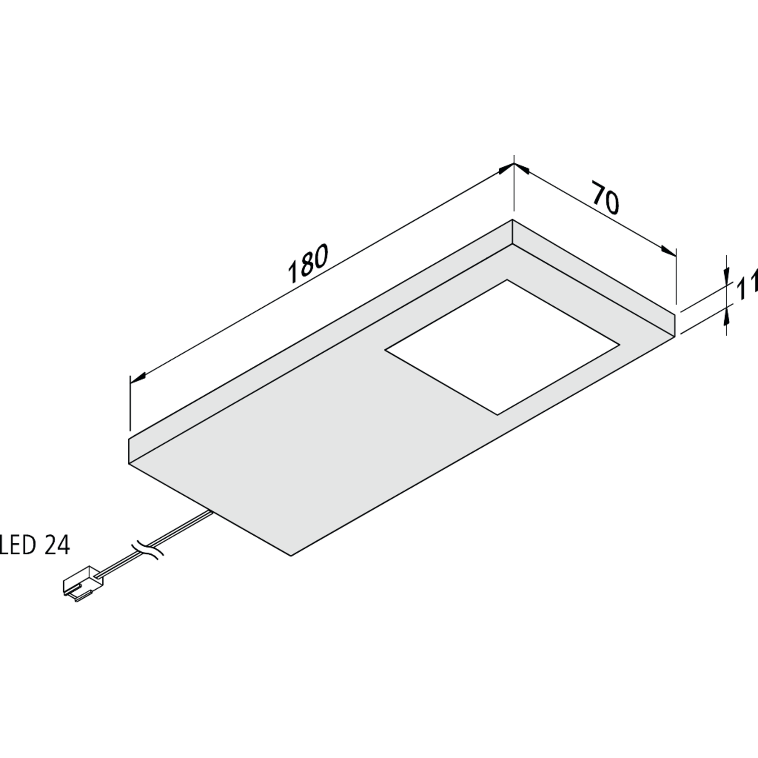 Hera set 3 x Slim-pad F led 5W 24V 3000K zwart+ transfo led 15