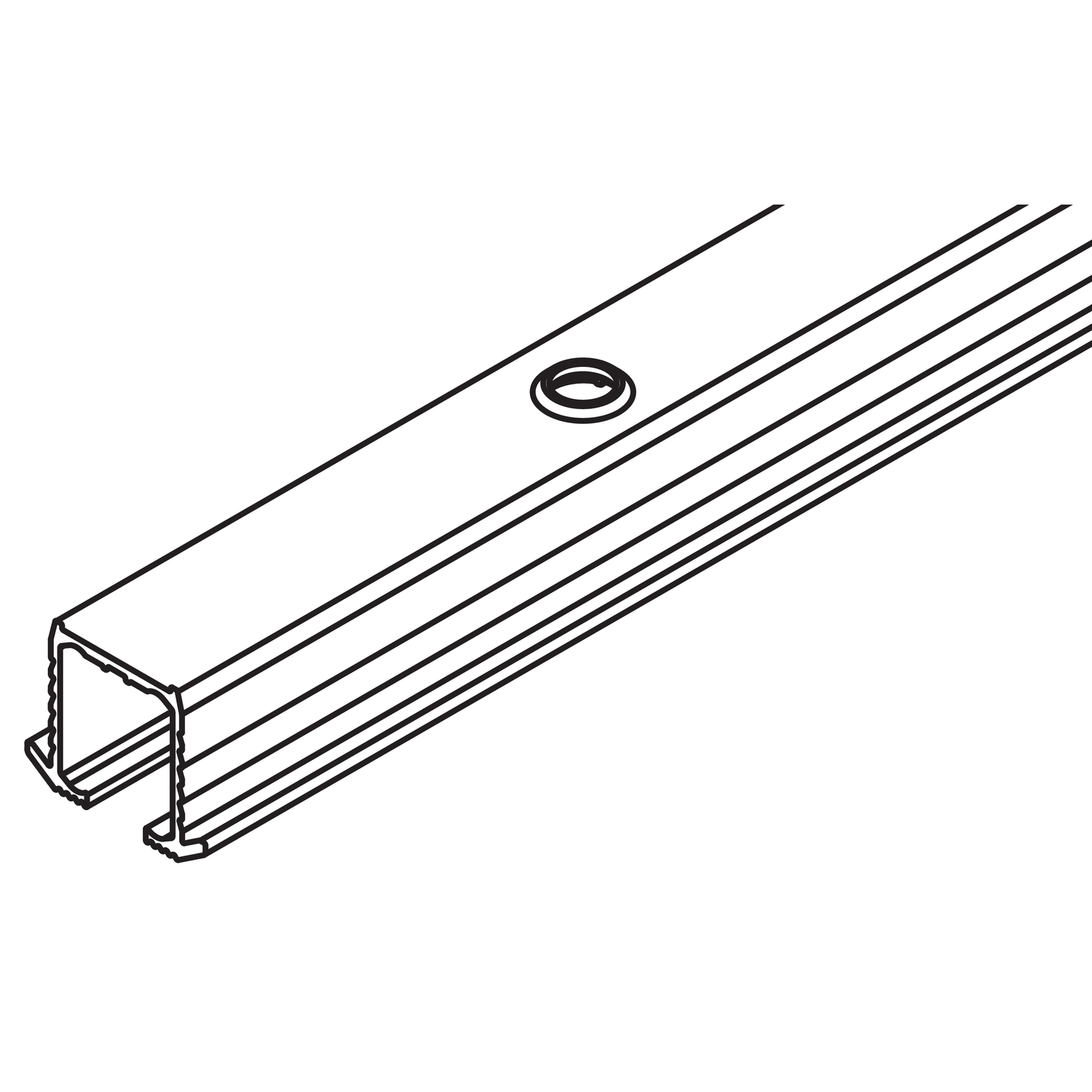Hawa Clipo 16 rail roulement alu 2,5m simple/encastré/visser
