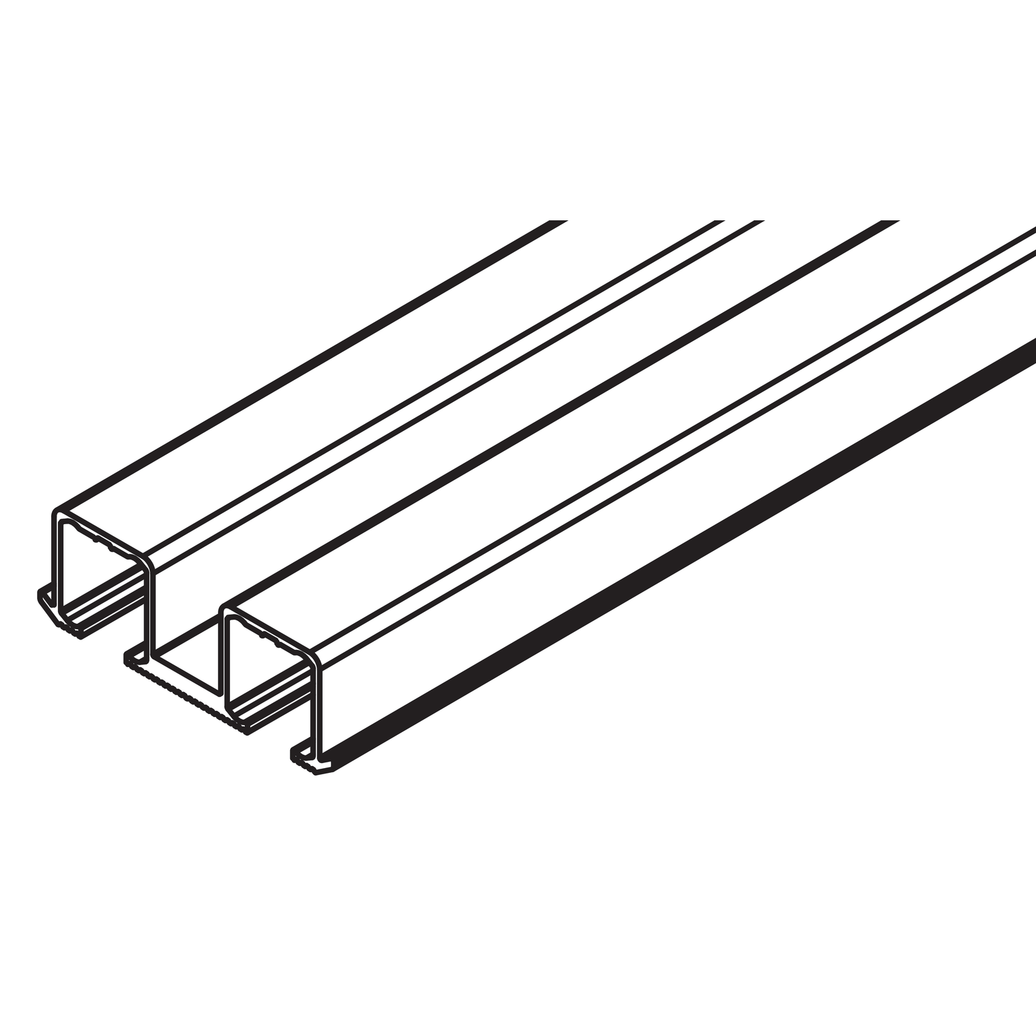 Hawa Clipo 16 alu looprail 2,5m dubbel/inbouw/schroeven