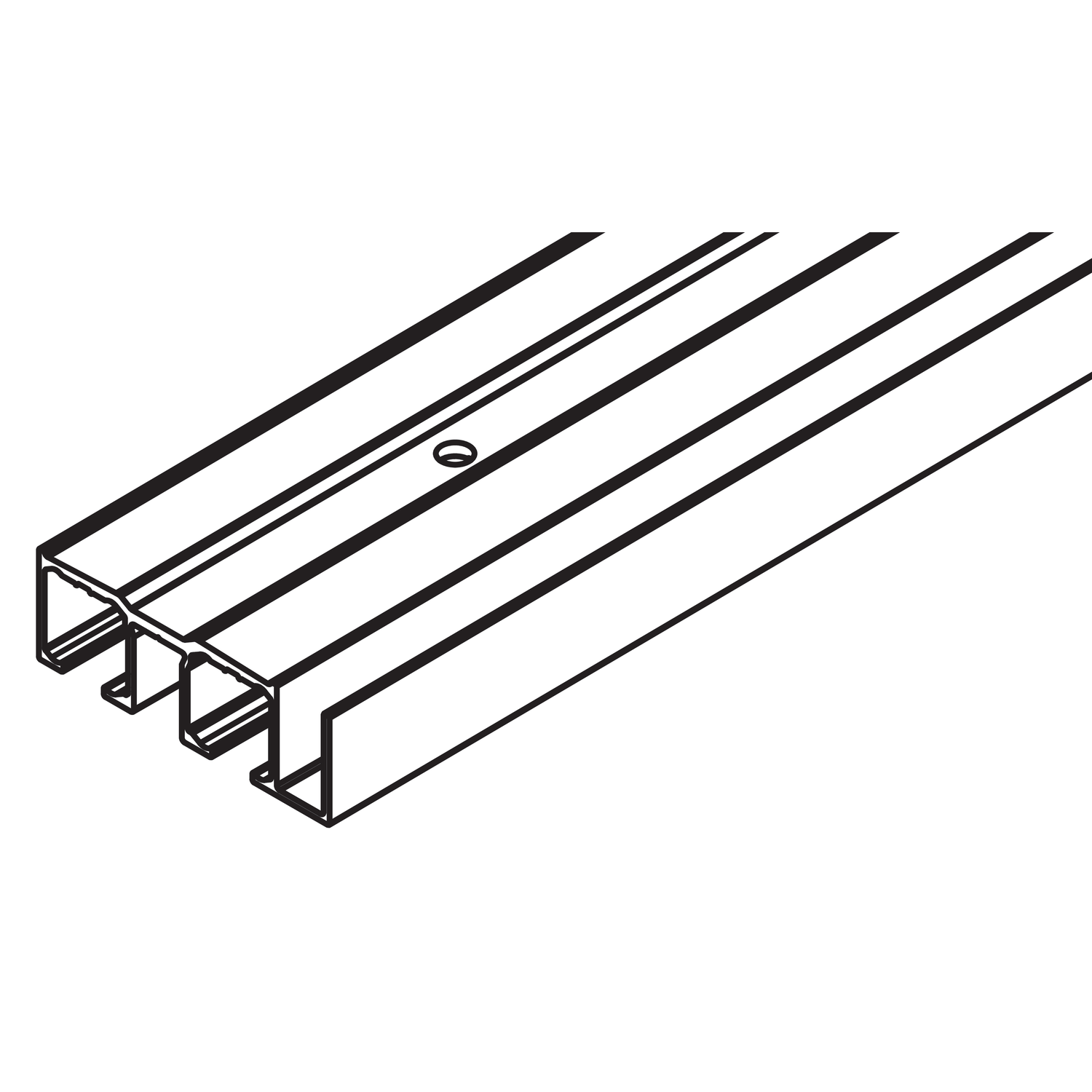 Hawa Clipo 16 rail roulement alu anodisé double/applique/visser