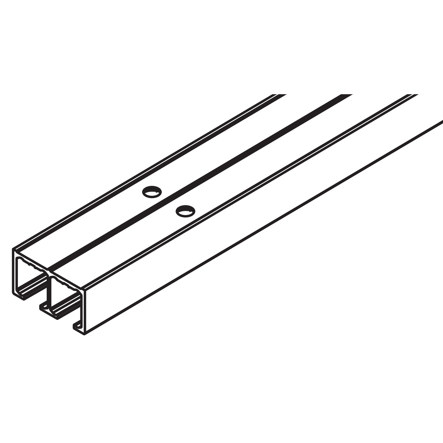 Hawa Clipo 16 rail roulement, alu, à visser, 3500mm