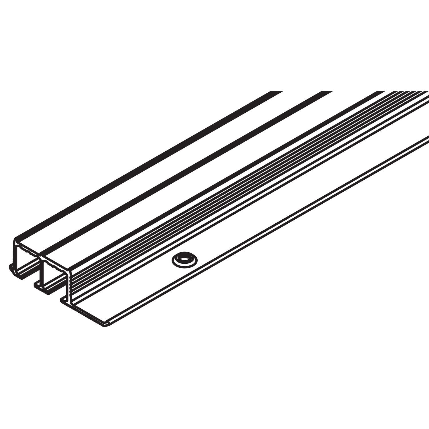 Hawa Clipo 16 rail roulement, alu preforré, à visser, 2500mm