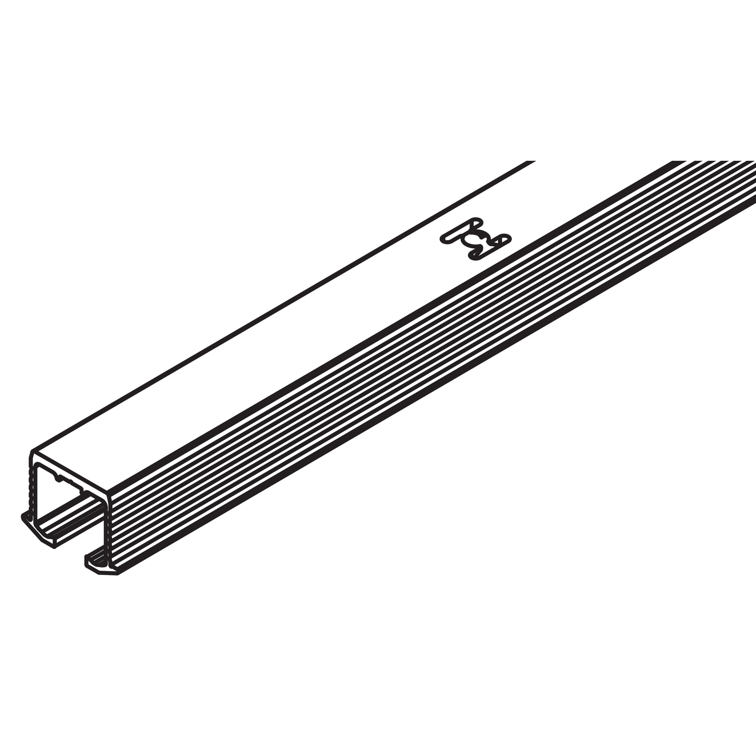 Looprail Hawa Clipo 26/36, alu geanodiseerd vijzen,3 500mm