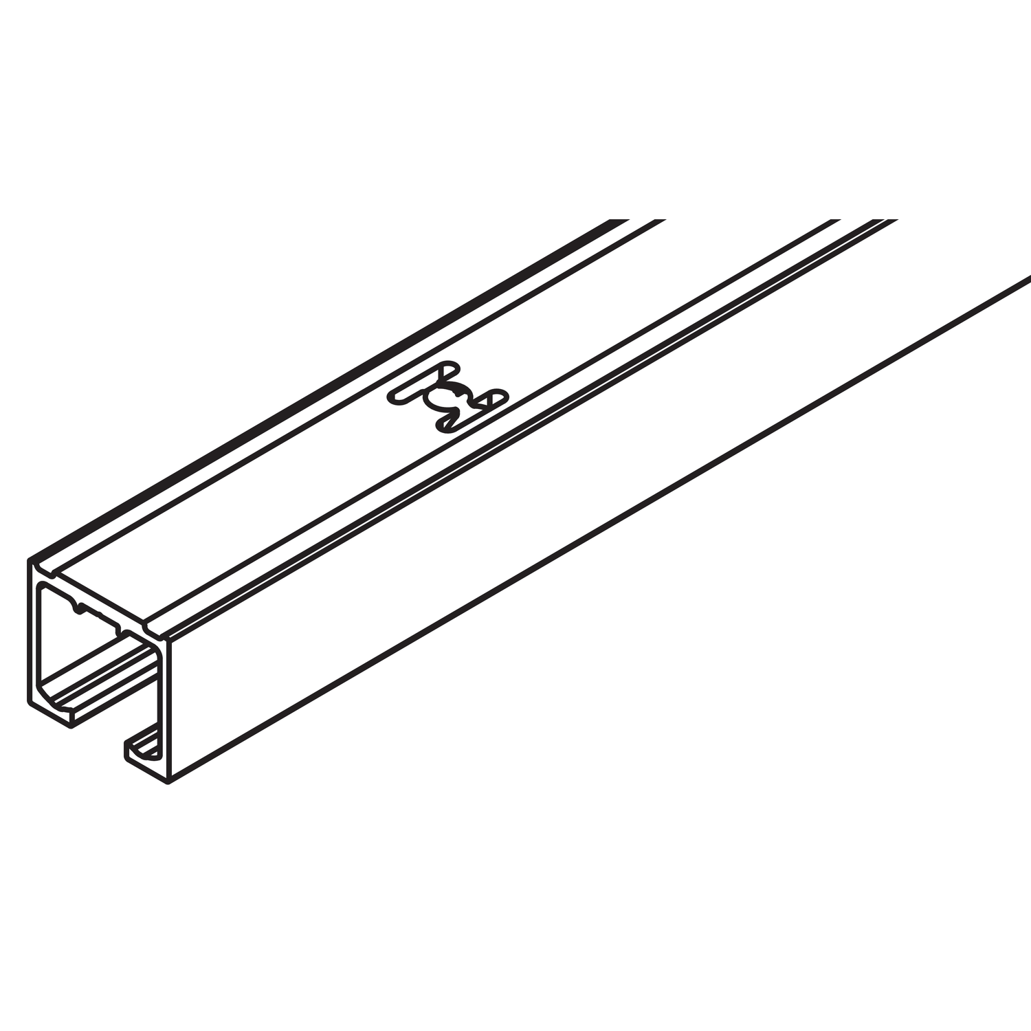 Looprail Hawa Clipo 26/36, alu geanodiseerd, te vijzen, 2500mm