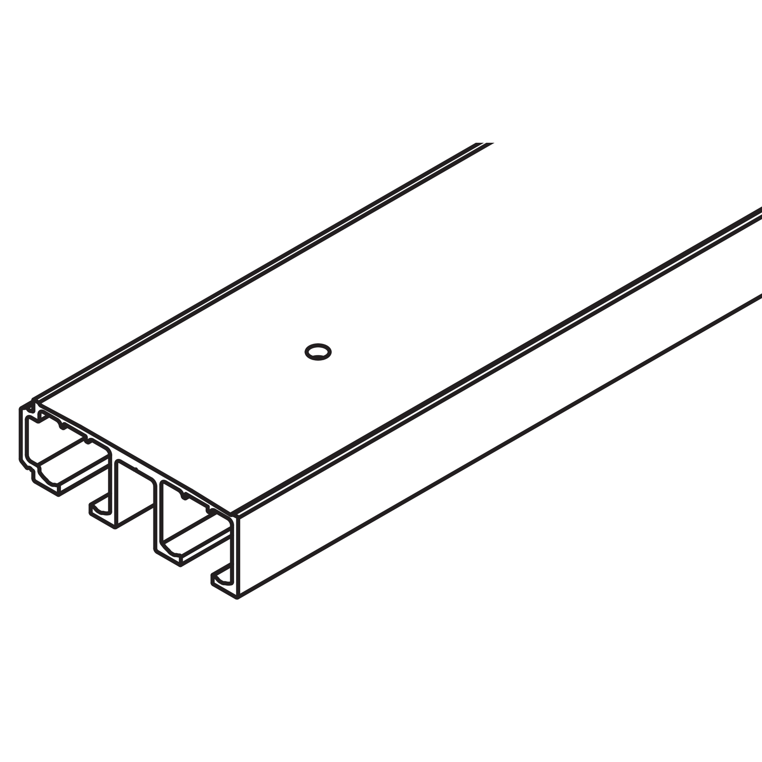 Rail roulement double Hawa Clipo 26/36, alu, à visser, 6000mm