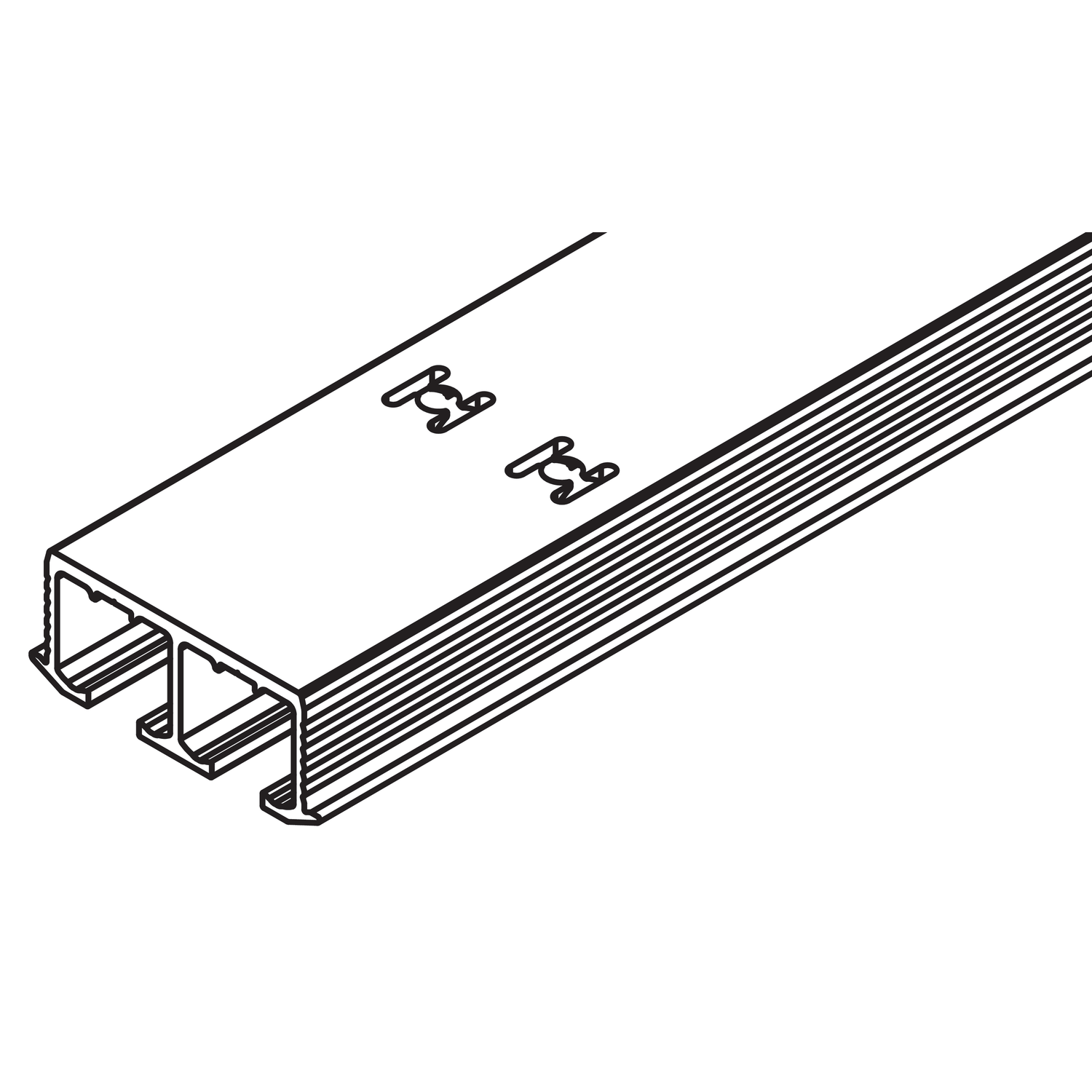 Dubbele looprail Hawa Clipo 26/36, alu geanodiseerd, te vijzen, 3500mm