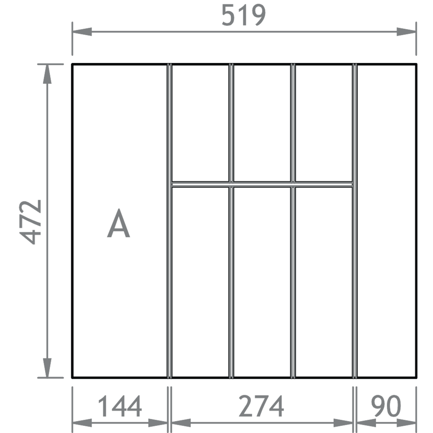 Fit range couverts V1 60 noir 