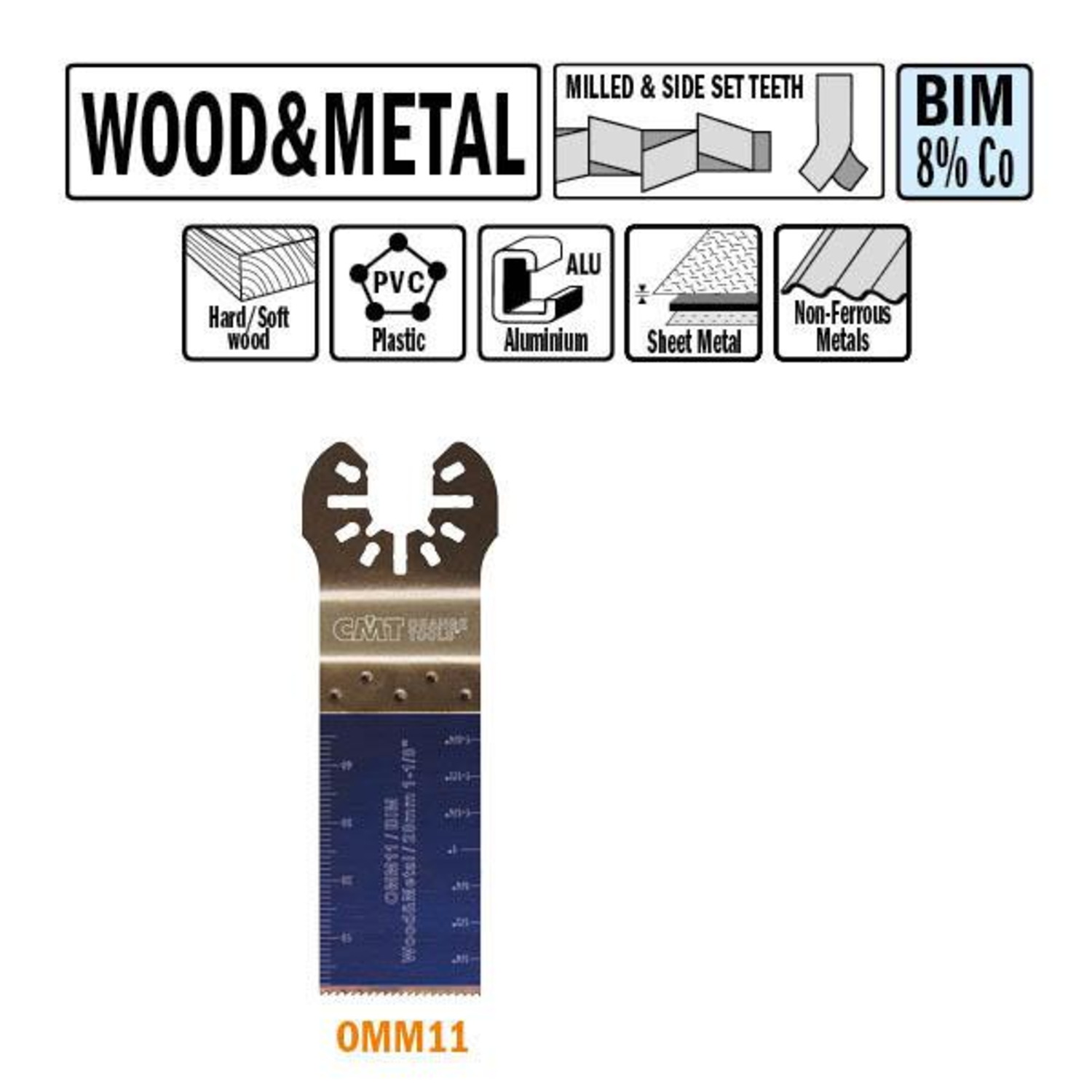 Lame scie multi-outils bois/métal 28mm 18tpi (5) 