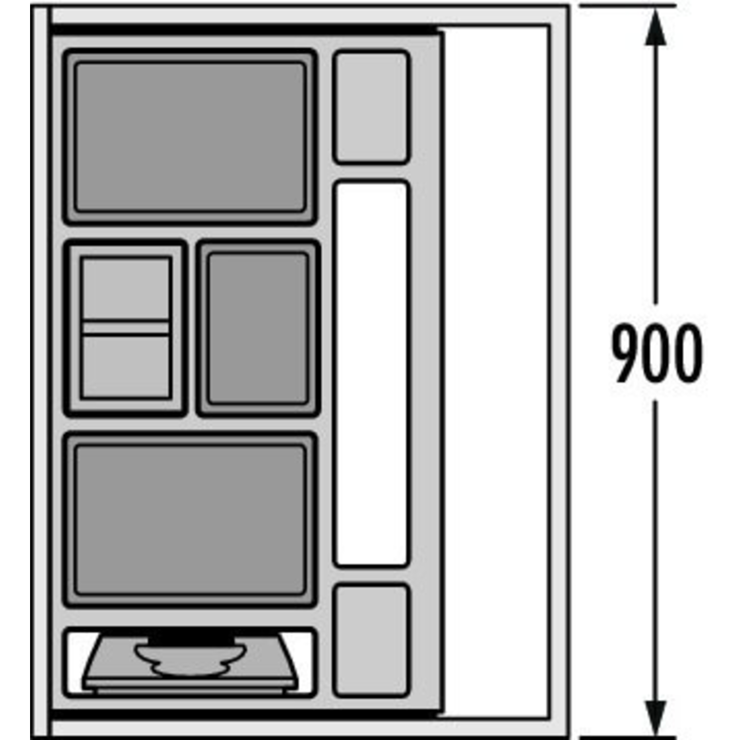Hailo separato-k 90cm 52l2 x 18l + 2 x 8l 2 x 18l + 2 x 8l