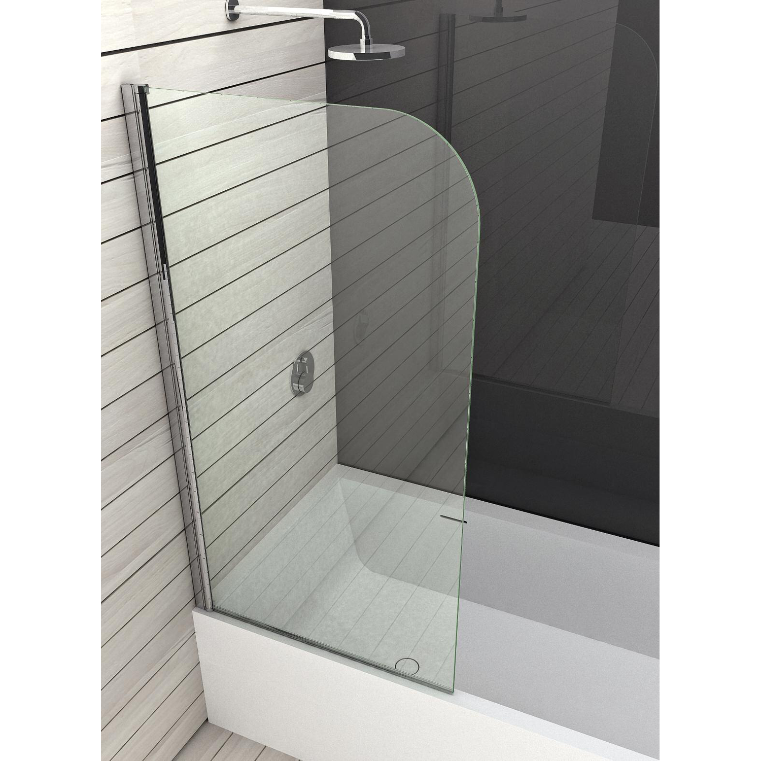 Charnière pleine hauteur pour pare-baignoire, pour verres 6, L1500, aluminium brillant