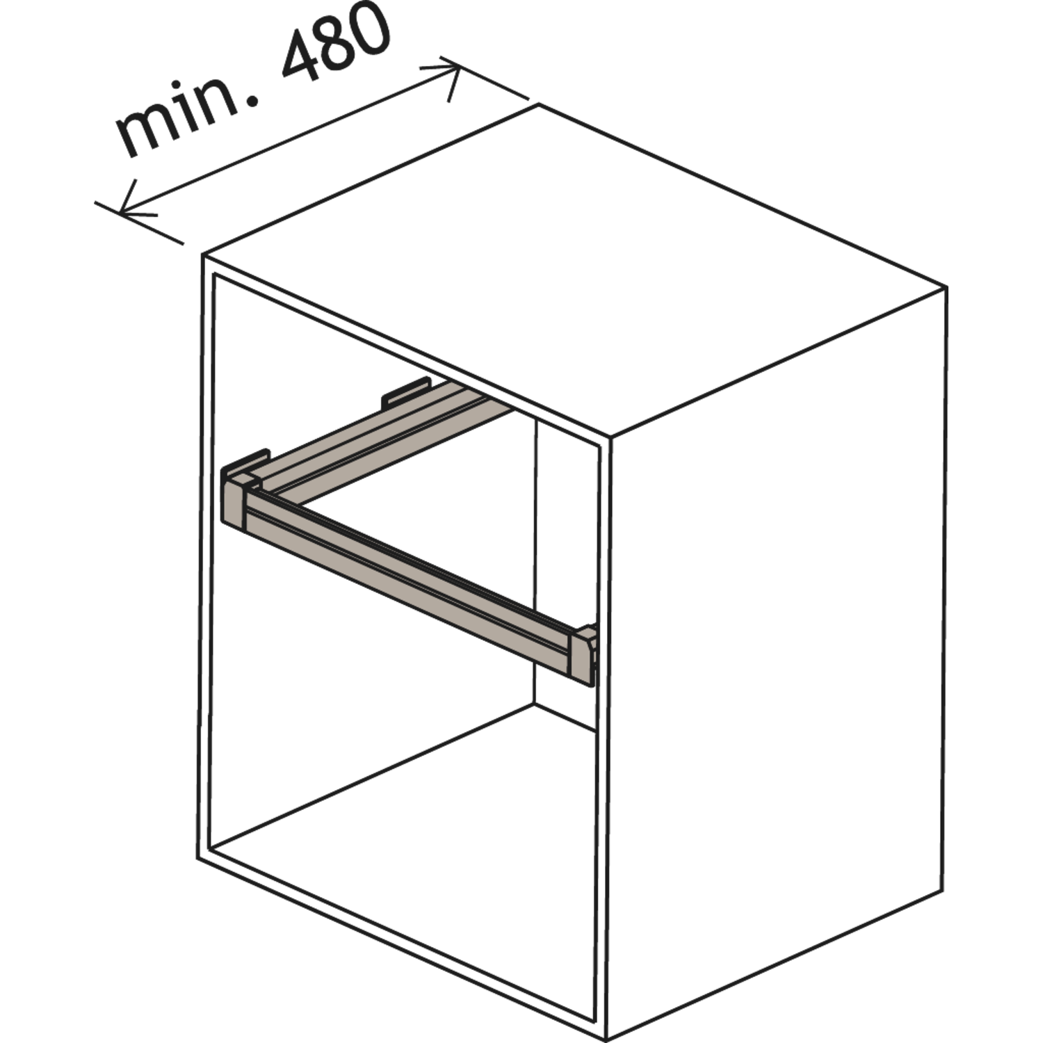 Moka cadre coulissant k.700 664-714mm Soft alu  