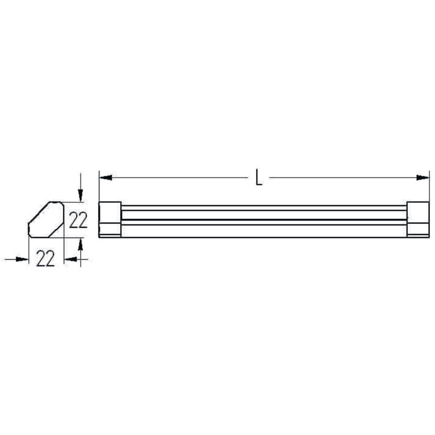 Dione Corner Led 600mm 12Vdc 5.5w 230V 4000K alu
