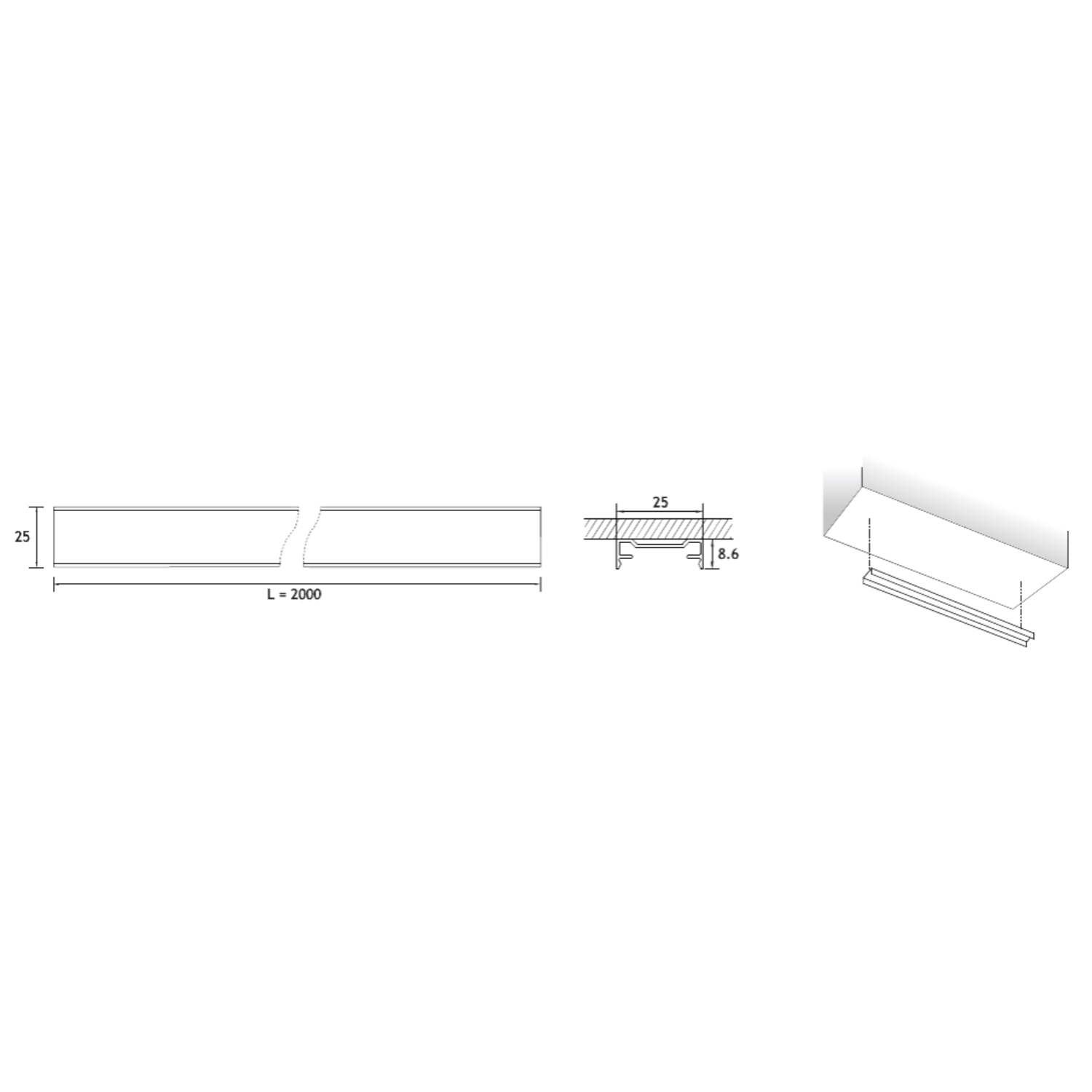 Profil led Channelline 11 2000mm 