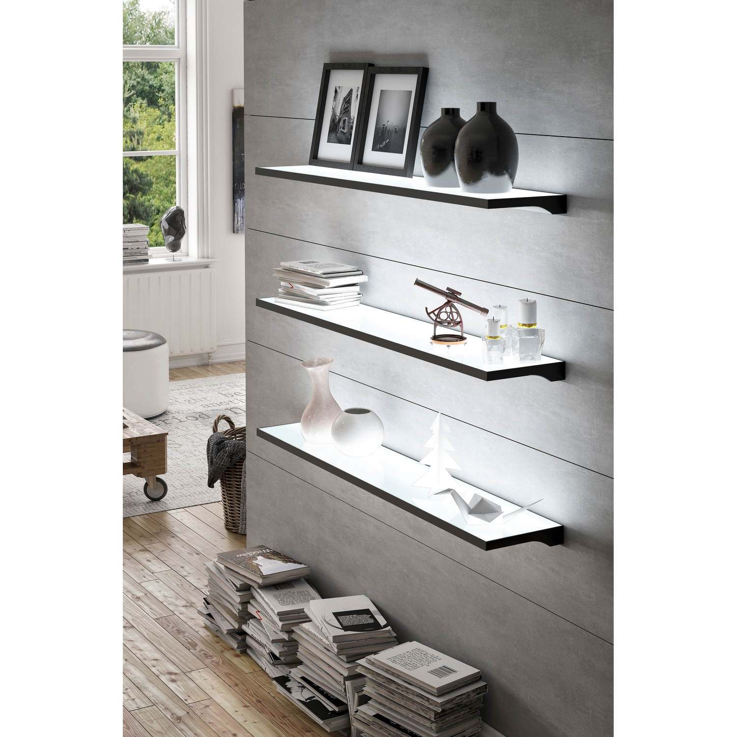 Teo Slim led glastablet 900mm 9,98W 4000K zwart