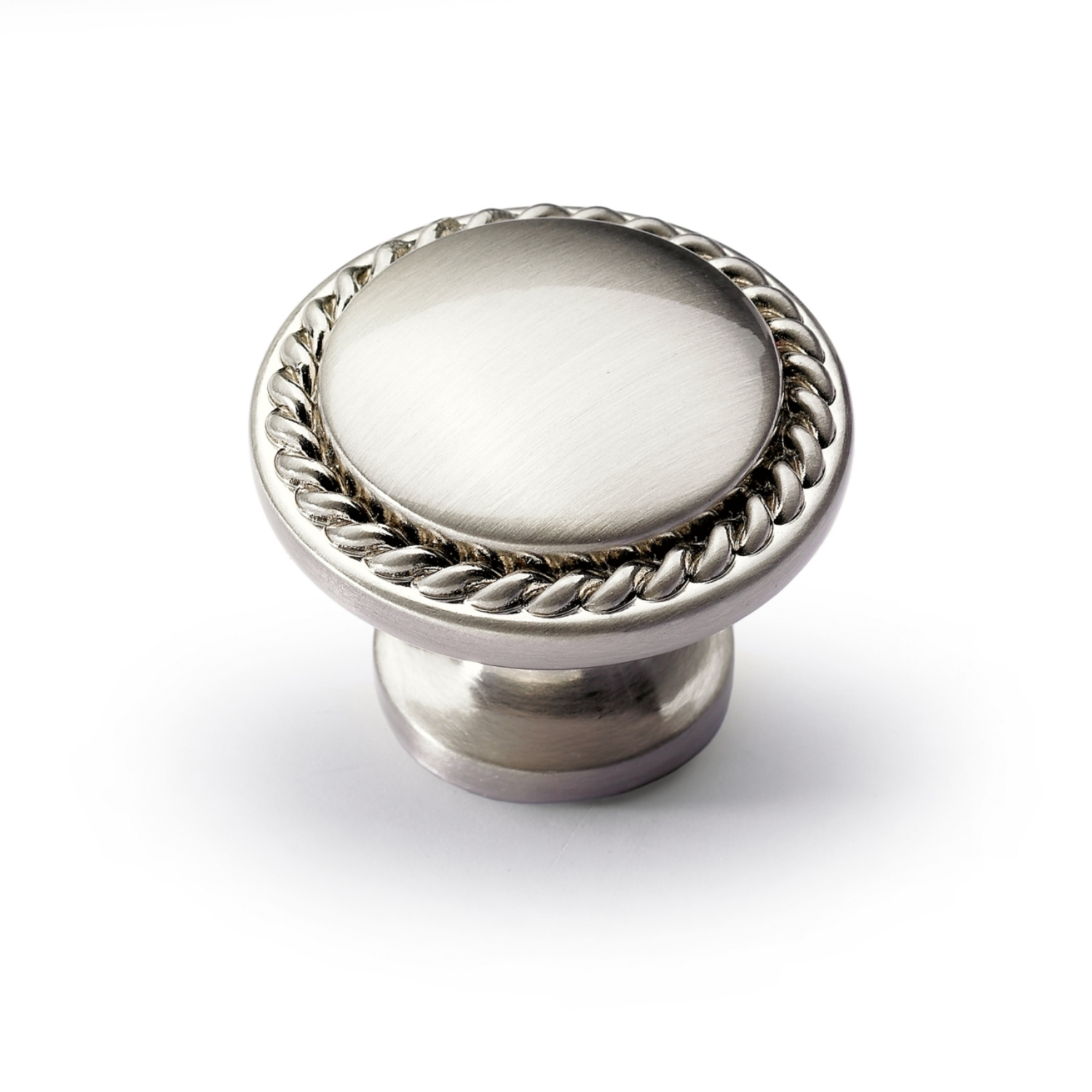 Bouton Salemi, H 23 mm, ø 30 mm, aspect inox brossé