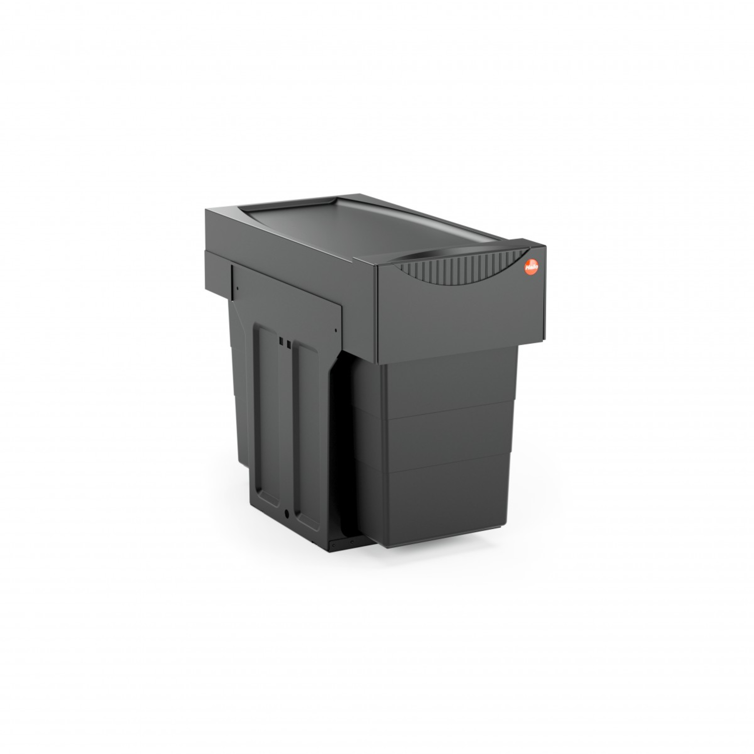 Poubelle hailo tandem iv 2x15l black edition extension totale - recycled