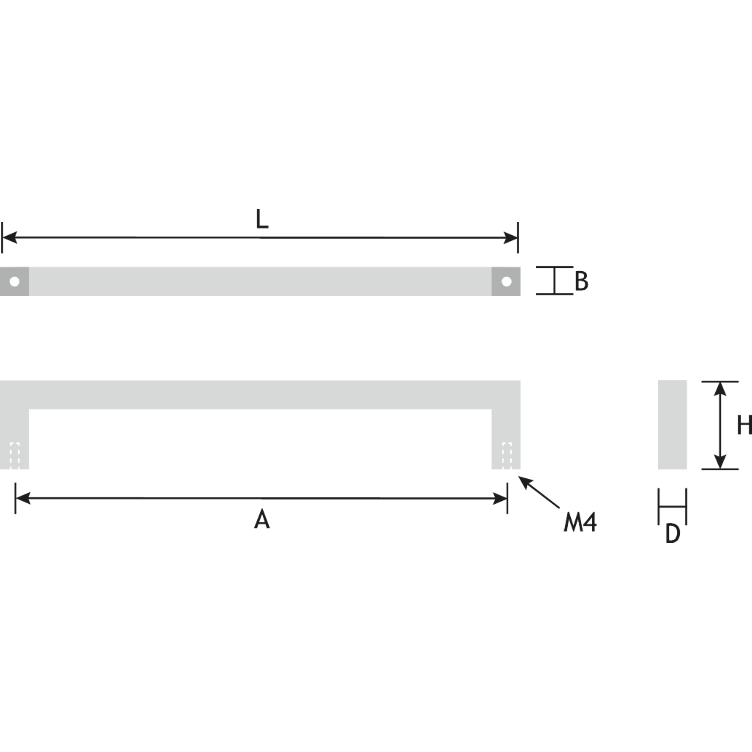 Poignee quanto 492mm inox look 