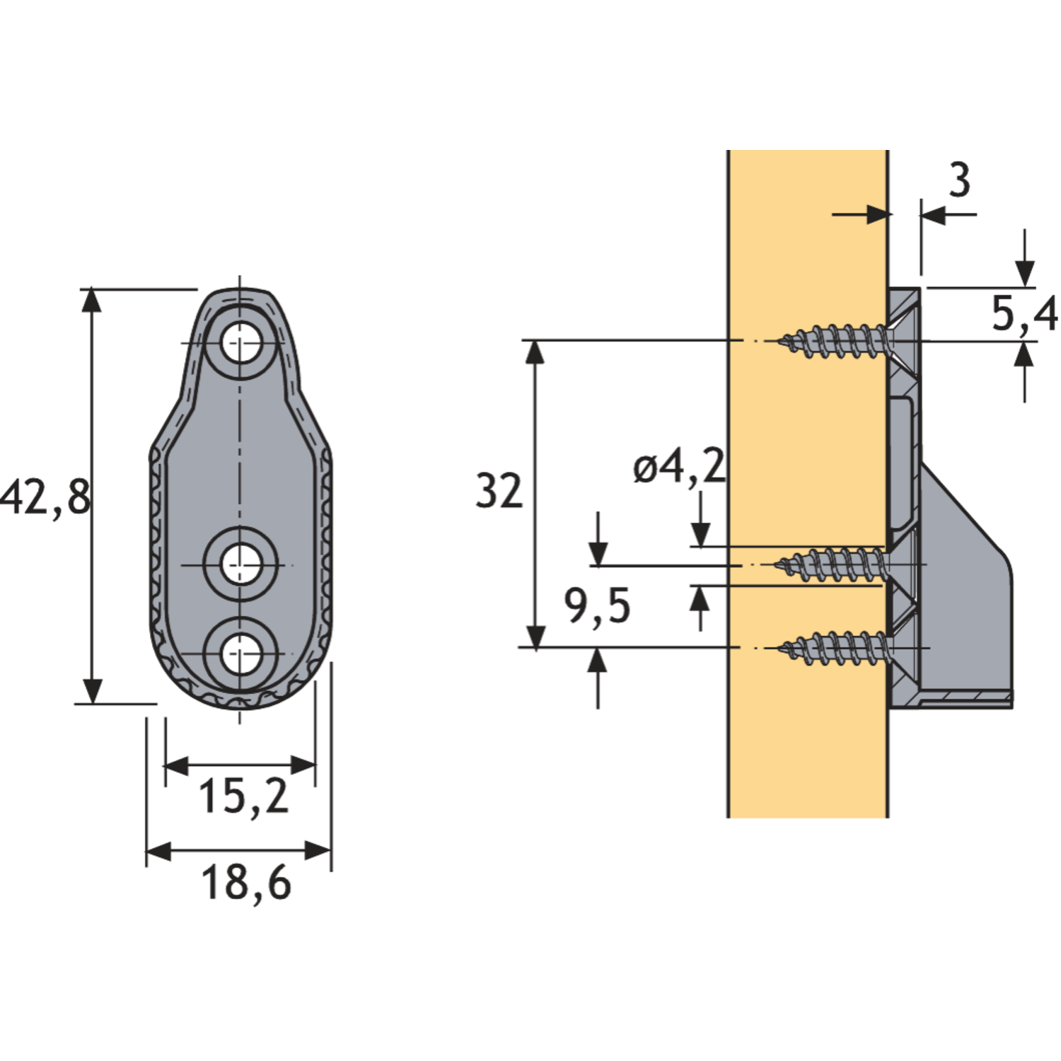 Support de tubes de penderie SL 322